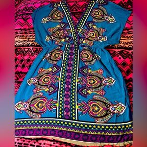 Turquoise Patterned Dress